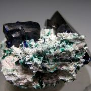 Azurite with Brochantite