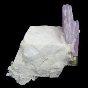 Spodumene /(var: “Kunzite”)/ with Tourmaline and Microlite on Microcline