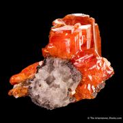 Wulfenite on Calcite