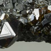 Sphalerite ( var. Cleophane ) on Galena