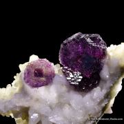 Fluorite with Calcite on Quartz