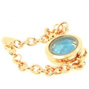 Raw neon blue Apatite strap Medallion 25mm model.