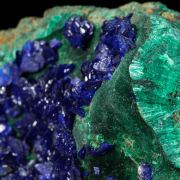 Azurite on Malachite