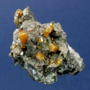 Wulfenite on Galena with Fluorite