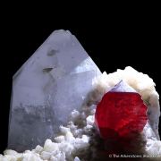 Cinnabar and Quartz on Dolomite (fl)