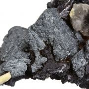 Hematite pseudomorphs after Siderite with Goethite and Quartz (var - “Smoky”)