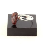 Silver Plated raw Rhodolite Garnet Ring. 11.16 ct.