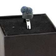 Silver Plated raw Sapphire Ring. 17.75 ct.