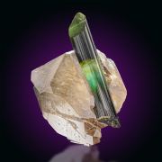 Elbaite  on Quartz