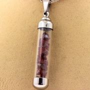 Raw Rhodolite Garnet necklace.