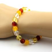 Quartz + Yellow Agate + Red Agate + Citrine Bracelet 8 mm Beads.