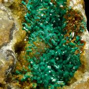 Dioptase, quartz