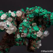 Cerussite, Rosasite on Copper