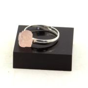 Silver Plated raw Morganite Ring. 9.04 ct.