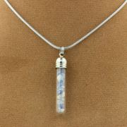 Raw Benitoite necklace.