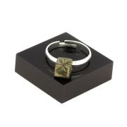 Silver Plated raw Pyrite Ring. 13.24 ct.