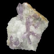 Amethyst (“reverse” scepters) on Calcite