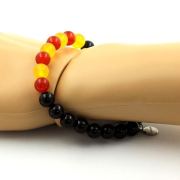 Black Agate + Yellow Agate + Red Agate Bracelet 8 mm Beads.