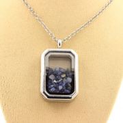 Raw Benitoite necklace.