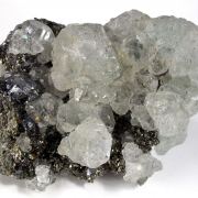 Fluorite on Pyrite and Galena