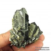 Wolframite with Arsenopyrite, Pyrite, and Muscovite, on Quartz