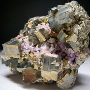 Fluorite on Pyrite