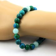 Chrysocolla + Angelite Bracelet 8 mm Beads.