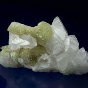 Calcite on Prehnite Cast After Anhydrite