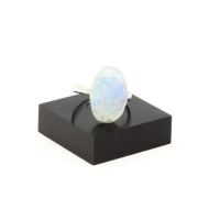 Silver Plated raw Moonstone Ring. 13.43 ct.