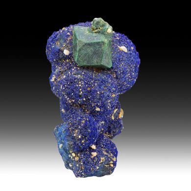 Malachite after Cuprite with Azurite