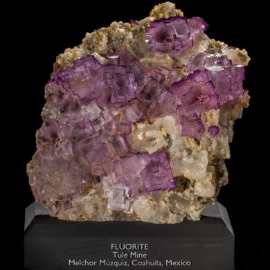 Fluorite on Gypsum from Mexico