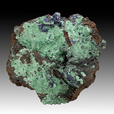 Azurite with Malachite