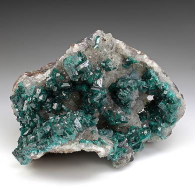 Dioptase with Quartz