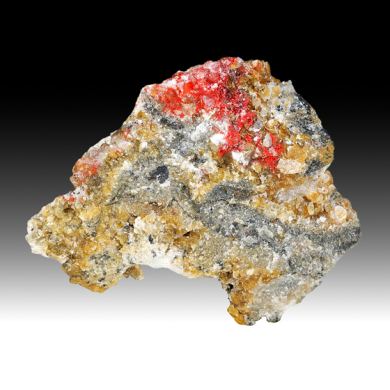 Cinnabar with Calcite