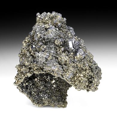 Galena with Pyrite, Calcite