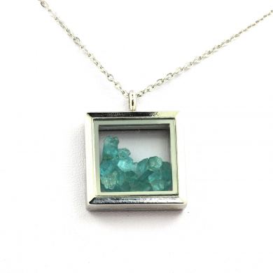 Raw Paraiba Apatite necklace.