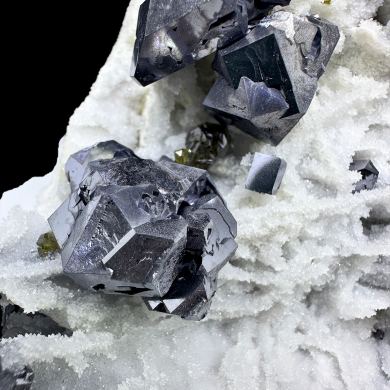 Galena, quartz, sphalerite