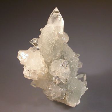 Apophyllite on Quartz