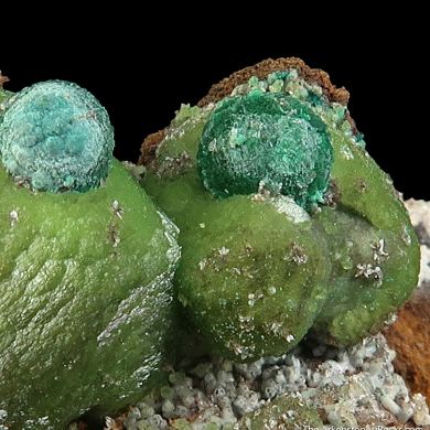 Malachite ps. Azurite on Smithsonite