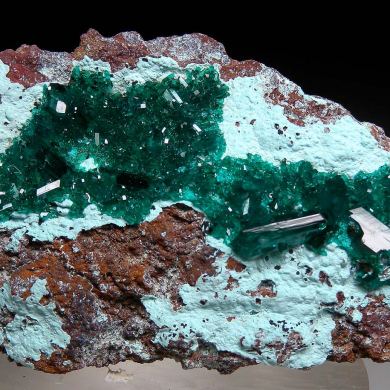 Dioptase on Chrysocolla