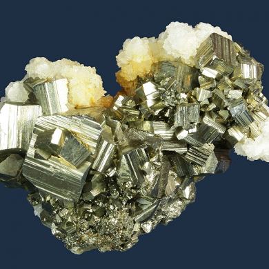 Pyrite with Calcite