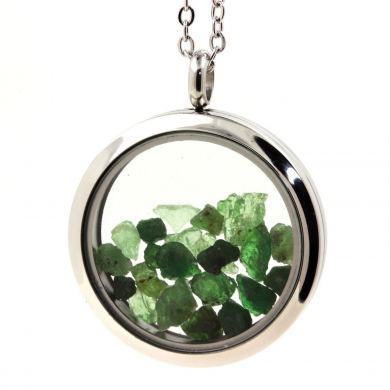 Raw Tsavorite Garnet necklace.