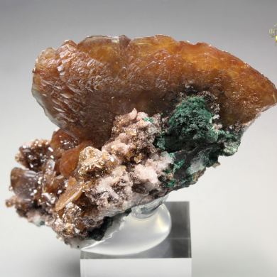 WULFENITE, MALACHITE