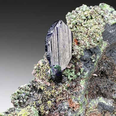 Azurite with Zincolivenite