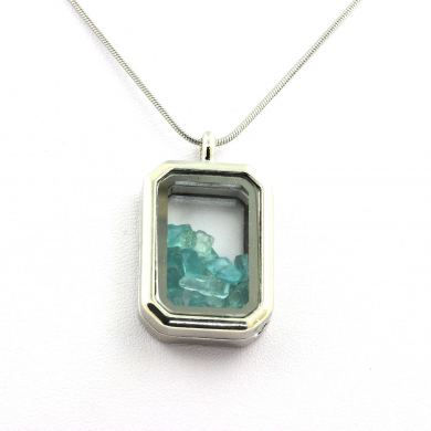 Raw Paraiba Apatite necklace.