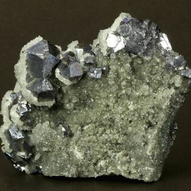 Galena with Quartz and Chalcopyrite