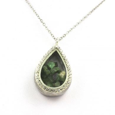 Raw Tsavorite Garnet Necklace.