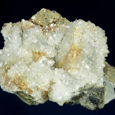 Quartz on Galena with Fluorite