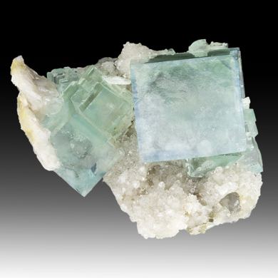 Fluorite with Quartz, Calcite