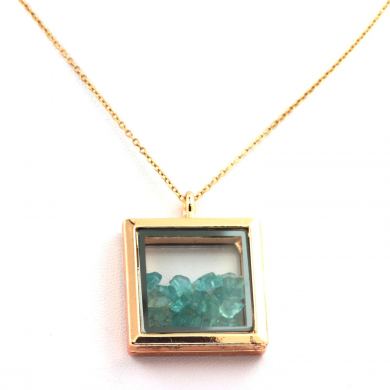 Raw Paraiba Apatite necklace.